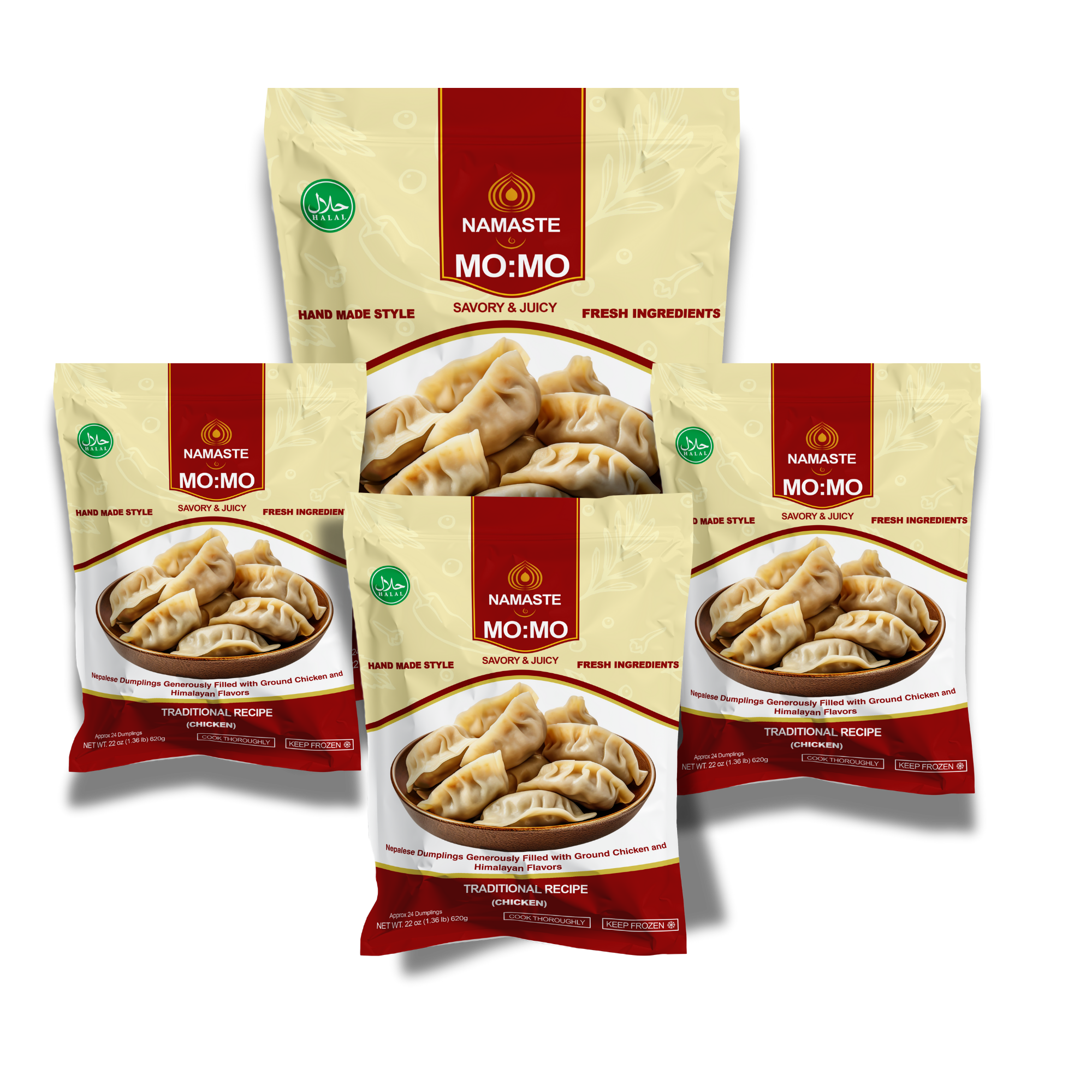 Chicken Dumplings Party Pack (MO:MO) - 4 Bags/96pcs