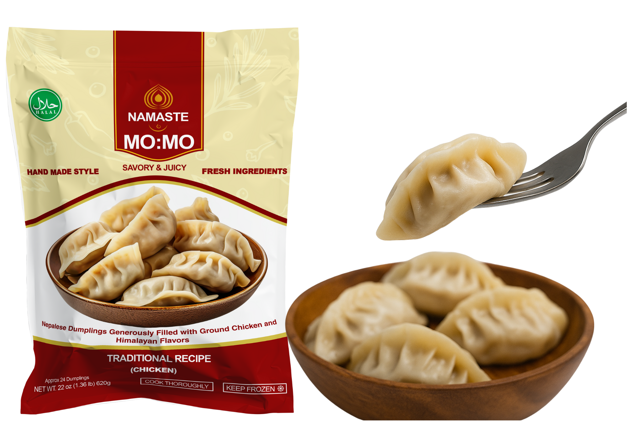 Chicken Dumplings Party Pack (MO:MO) - 4 Bags/96pcs